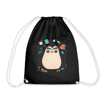 Enrolment Animal Gift Primary School Penguin - Drawstring Bag - black - Front