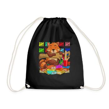 Enrolment Animal Gift Primary School Red Panda - Drawstring Bag - black - Front