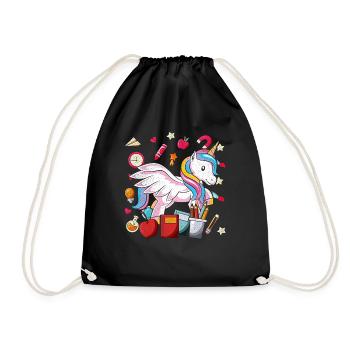 Enrolment Animal Gift Primary School Einhorn - Drawstring Bag - black - Front