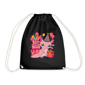 Fête d’anniversaire Cadeau Animal Axolotl - Sac de sport léger - noir - Devant
