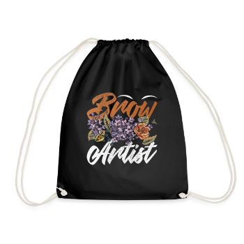 Make Up Artist Gift Beauty Brow Artist - Drawstring Bag - black - Front