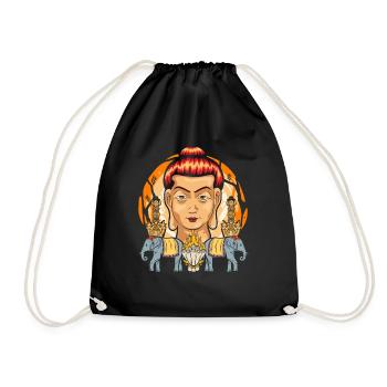 Hinduism Spirituality Gift Yoga Buddha - Drawstring Bag - black - Front