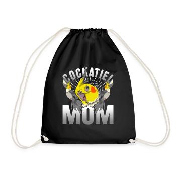 Bird Mom Mother's Day Gift Cockatiel - Drawstring Bag - black - Front