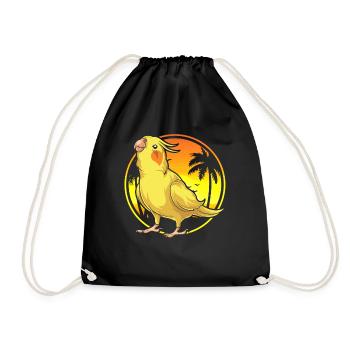 Summer Sunset Bird Cockatiel - Drawstring Bag - black - Front