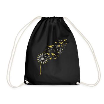 Parrot Bird Gift Dandelion Cockatiel - Drawstring Bag - black - Front