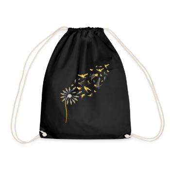 Bird Pet Gift Dandelion Cockatiel - Drawstring Bag - black - Front