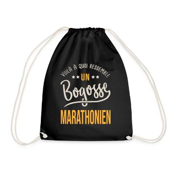running bogosse marathonien cadeau marathon - Sac de sport léger - noir - Devant