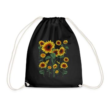 Yellow Sunflower Blossoms Gardener Gift Botany - Drawstring Bag - black - Front