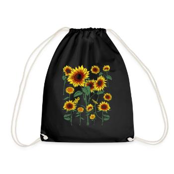 Natur Blume Gelbe Sonnenblume Geschenkidee Botanik - Turnbeutel - Schwarz - Vorne