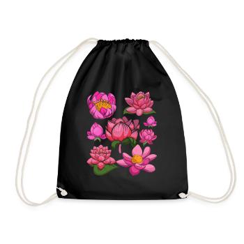 Jardin botanique Fleurs Lotus Cadeau Botanique - Sac de sport léger - noir - Devant