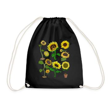Sonnenblumen Gärtner Blumen Geschenk Botanik - Turnbeutel - Schwarz - Vorne