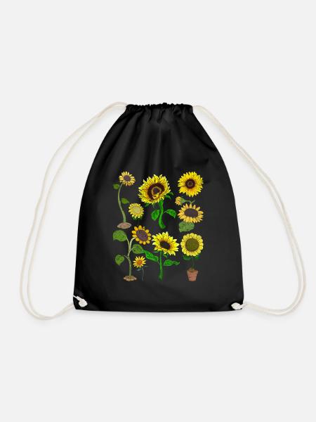 Sonnenblumen Gärtner Blumen Geschenk Botanik - Turnbeutel - Schwarz