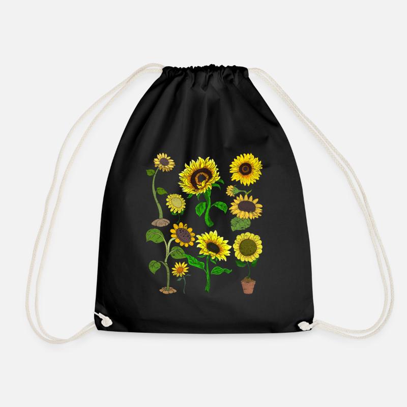Sonnenblumen Gärtner Blumen Geschenk Botanik - Turnbeutel - Schwarz