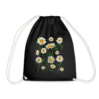 Gänseblümchen Hobbygärtner Geschenk Blumen Botanik - Turnbeutel - Schwarz - Vorne