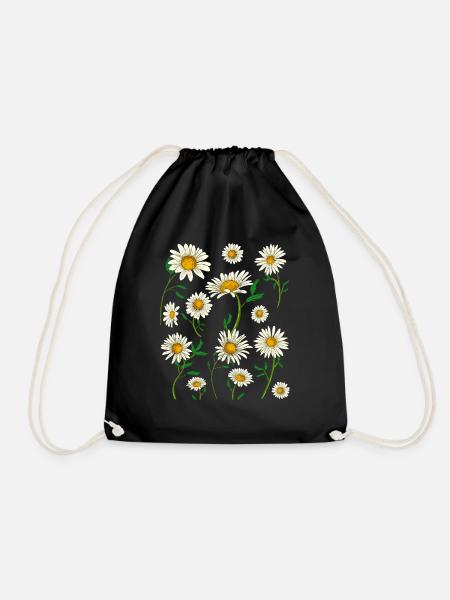 Gänseblümchen Hobbygärtner Geschenk Blumen Botanik - Turnbeutel - Schwarz