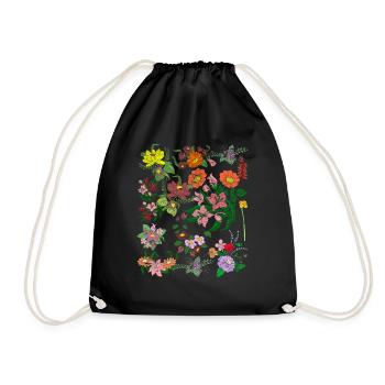 Wildblumen Botaniker Natur Blumen Geschenk Botanik - Turnbeutel - Schwarz - Vorne