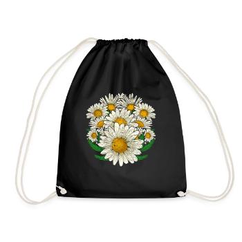 Daisy Garden Flowers Blossom Gift Botany - Drawstring Bag - black - Front