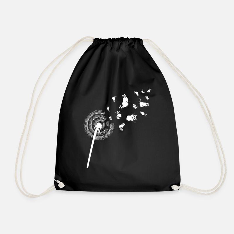 Waldbewohner Waldtier Geschenk Pusteblume Waschbär - Turnbeutel - Schwarz