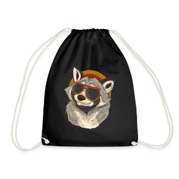 Cool Sunglasses Trash Panda Gift Raccoon - Drawstring Bag - black - Front