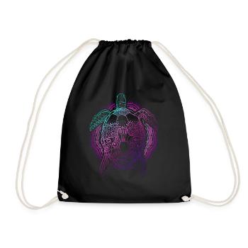 Ocean Animal Lover Cadeau Tortue colorée - Sac de sport léger - noir - Devant