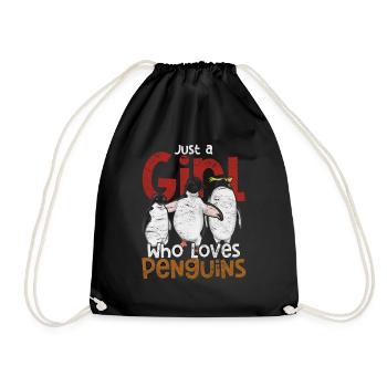 I Just Like Penguins Ok Animal Gift Penguin - Drawstring Bag - black - Front
