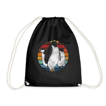 Pingouin rétro - Sac de sport léger - noir - Devant