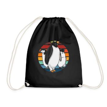Antarctique Animal Zoo Oiseau Cadeau Pingouin Rétro - Sac de sport léger - noir - Devant