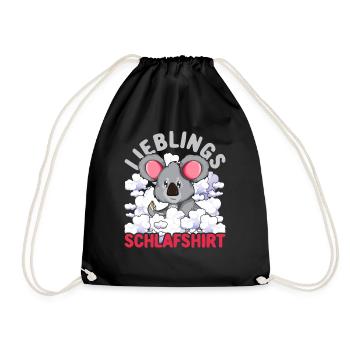 Lieblings Schlafshirt Tier Pyjama Geschenk Koala - Turnbeutel - Schwarz - Vorne