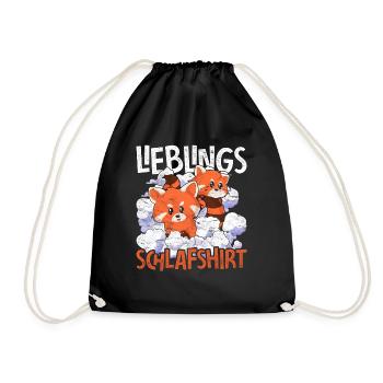 Tier Roter Panda Geschenk Lieblings Schlafshirt - Turnbeutel - Schwarz - Vorne