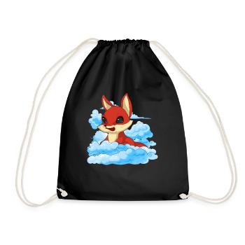 Forest Animal Lover Animal Lover Gift Cloud Fox - Drawstring Bag - black - Front