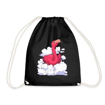 Exotisches Tier Geschenk Wolken Rosa Flamingo - Turnbeutel - Schwarz - Vorne