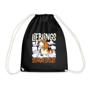 Hundehalter Beagle Geschenk Lieblings Schlafshirt - Turnbeutel - Schwarz - Vorne