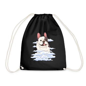 Dogs Gift Cloud French Bulldog - Drawstring Bag - black - Front