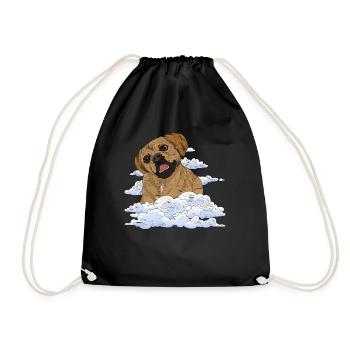 Dog Lover Clouds Dogs Gift Puggle - Drawstring Bag - black - Front