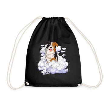 Pet Cloud Dogs Gift Australian Shepherd - Drawstring Bag - black - Front