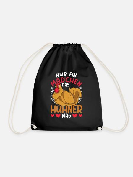 Landwirt Bauernhof Tier Mädchen Geschenk Huhn - Turnbeutel - Schwarz