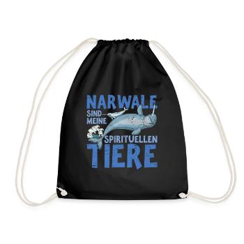 Narwale sind meine spirituellen Tiere Ozean Narwal - Turnbeutel - Schwarz - Vorne
