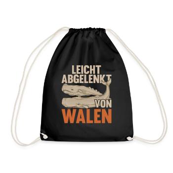 Meerestier Schwertwal Tier Geschenk Lustiges Wal - Turnbeutel - Schwarz - Vorne