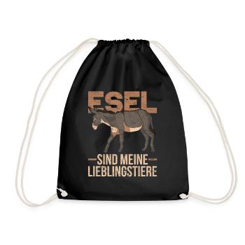 Esel sind meine Lieblingstiere Bauernhof Tier Esel - Turnbeutel - Schwarz - Vorne
