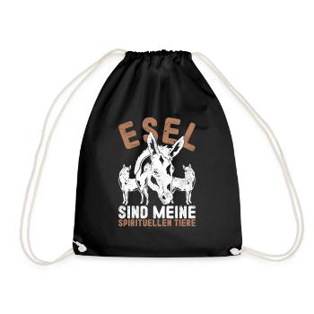 Esel sind meine spirituellen Tiere Lustiges Esel - Turnbeutel - Schwarz - Vorne