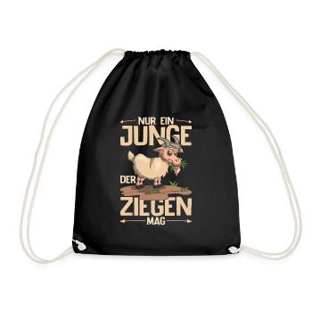 Bauernhof Tier Landwirt Jungen Geschenk Ziege - Turnbeutel - Schwarz - Vorne