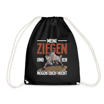 Meine Ziegen und ich mögen dich nicht Bauer Ziege - Turnbeutel - Schwarz - Vorne