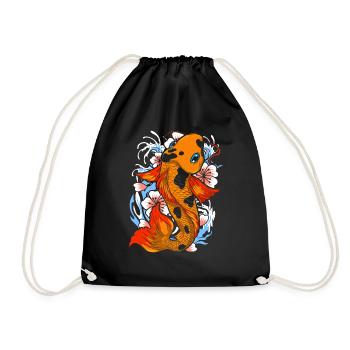 Koi Karpfen - Turnbeutel - Schwarz - Vorne