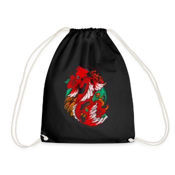 Koi Karpfen - Turnbeutel - Schwarz - Vorne