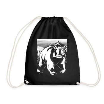 Habitant de la forêt Nature Amoureux des animaux Cadeau Ours de forêt - Sac de sport léger - noir - Devant