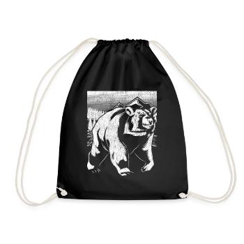 Animal Lover Forest Dweller Forest Animal Gift Bear - Drawstring Bag - black - Front