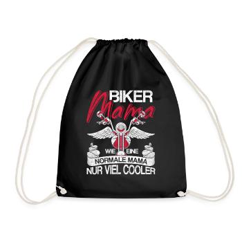 Biker Mama wie eine normale Mama nur cooler Mama - Turnbeutel - Schwarz - Vorne