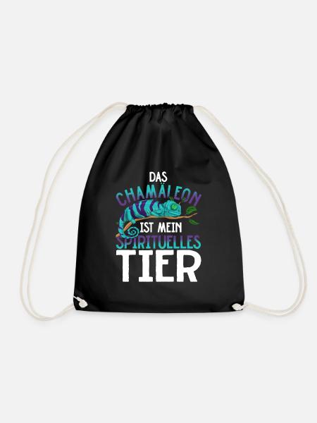 Leguan Exotische Echse Geschenk Lustiges Chamäleon - Turnbeutel - Schwarz
