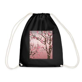 Japan Sakura Gift Idea of Japanese Cherry Blossoms - Drawstring Bag - black - Front