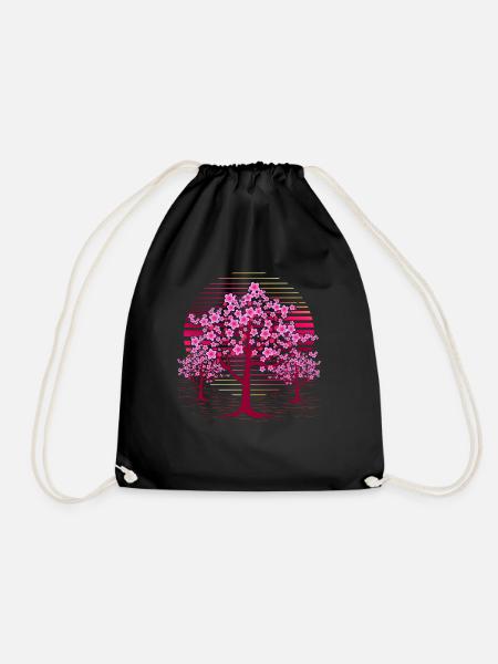 Cerisier en fleurs Cadeau Rétro Sakura Japonais - Sac de sport léger - noir